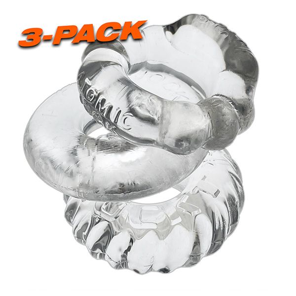Oxballs BONEMAKER 3-PACK cockring kit - Clear