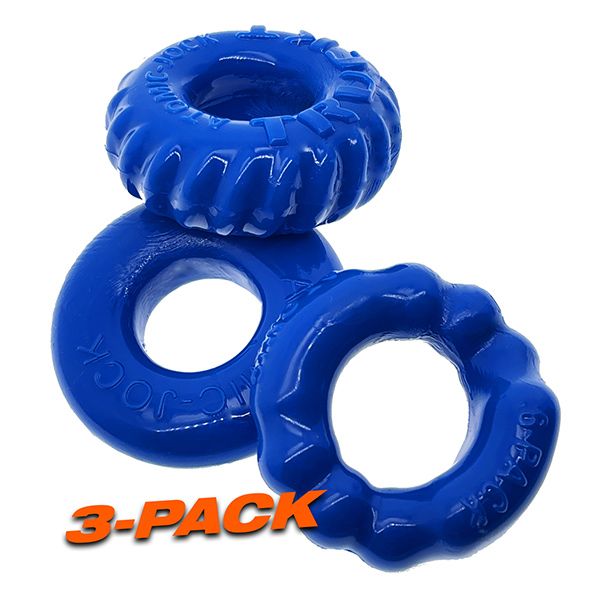 Oxballs BONEMAKER 3-PACK cockring kit - Pool Blue