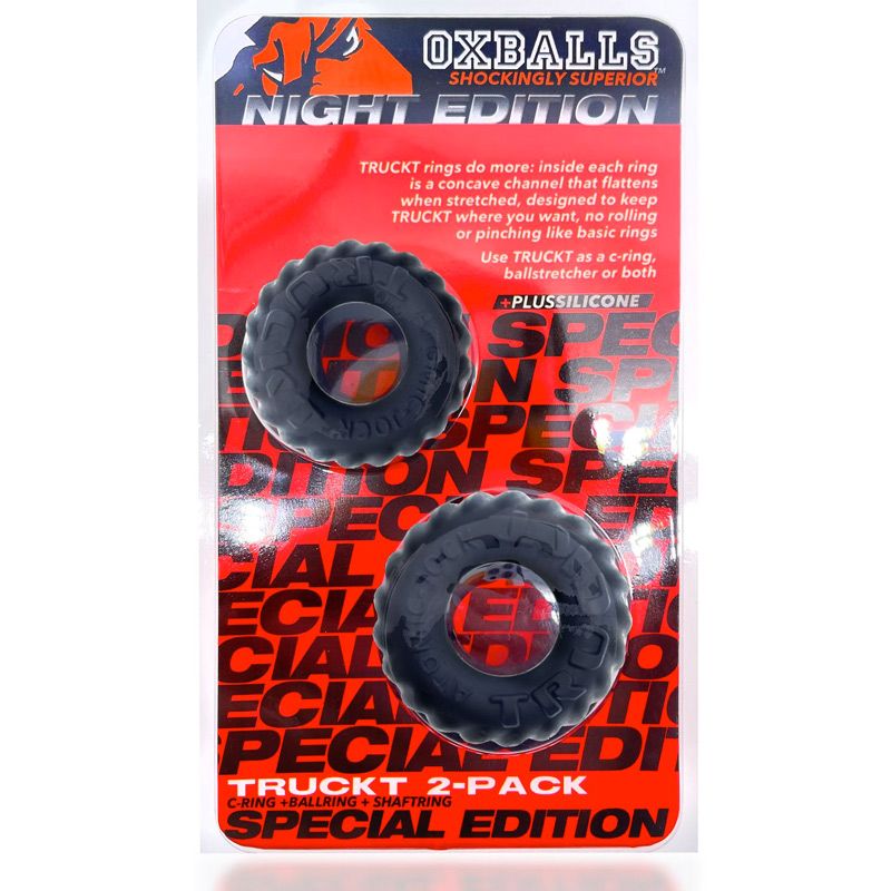 Oxballs TRUCKT Cockring 2 Pack - Night Black