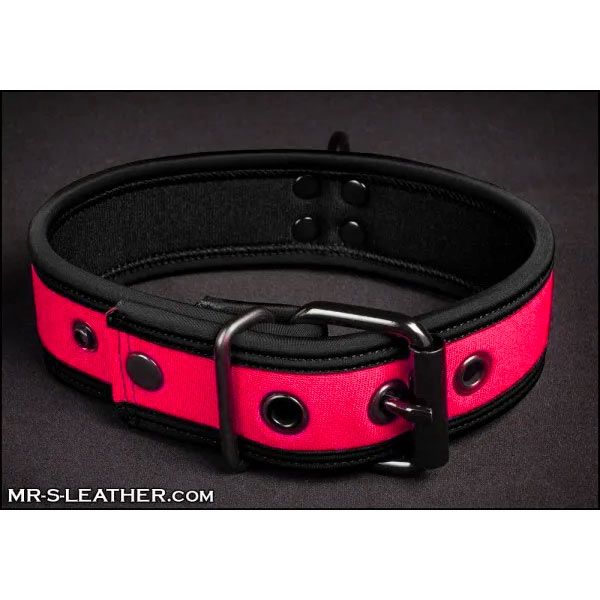Mr S Leather NEO Puppy Collar Pink