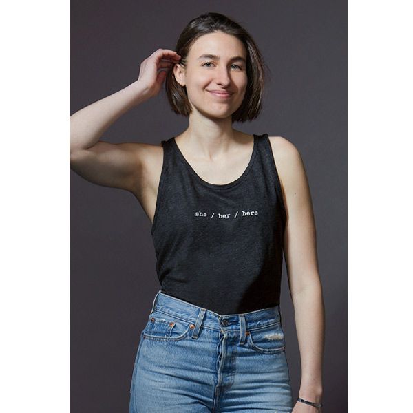 Silber Fuchs She/Her/Hers PRONOUN Tank | Black