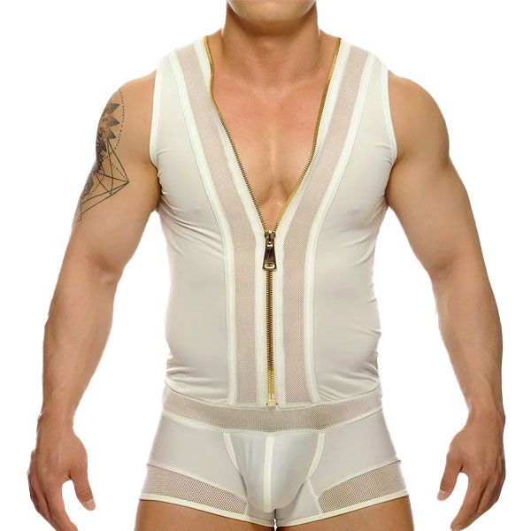 STUD AXLE Body Suit | White