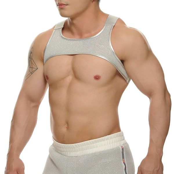 STUD PULSAR Chest Harness | Silver/White
