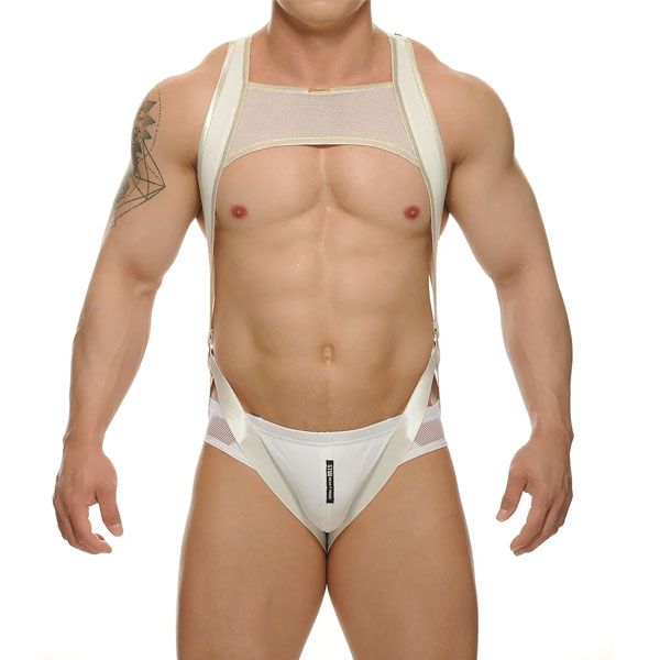 STUD ODYSSEY Body Harness | White/Gold