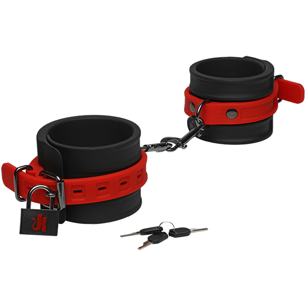 KINK - Silicone Ankle Cuffs - Black & Red