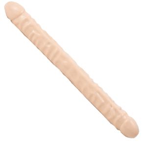 Veined DOUBLE HEADED Dildo: Cream | 18 inches