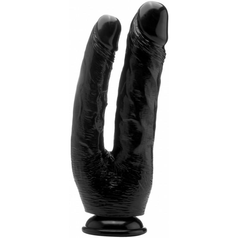 RealRock Realistic Black DOUBLE STUFFER Cock Dildo | 10 Inches