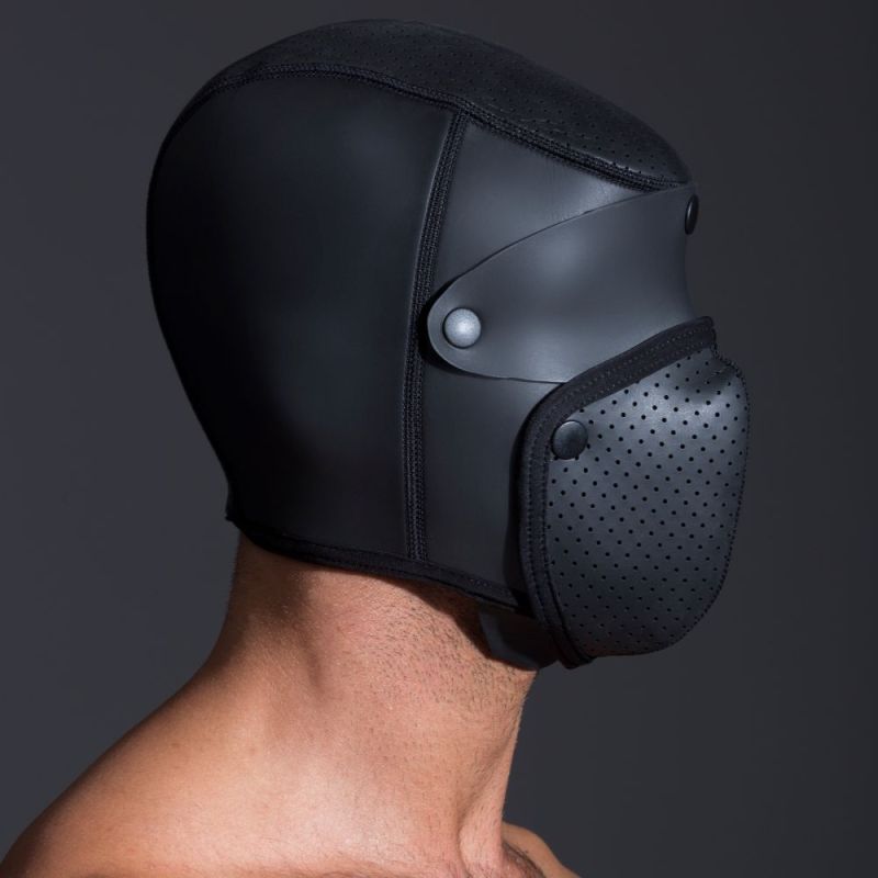 665 INC NEO Bondage Hood 2.0 with Removable Eyes & Muzzle | Black