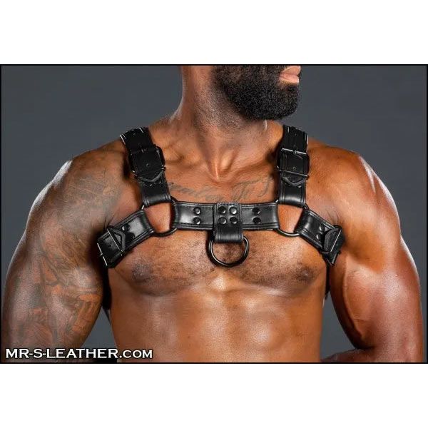 Mr.S Leather Dark Room Bulldog Harness | Black