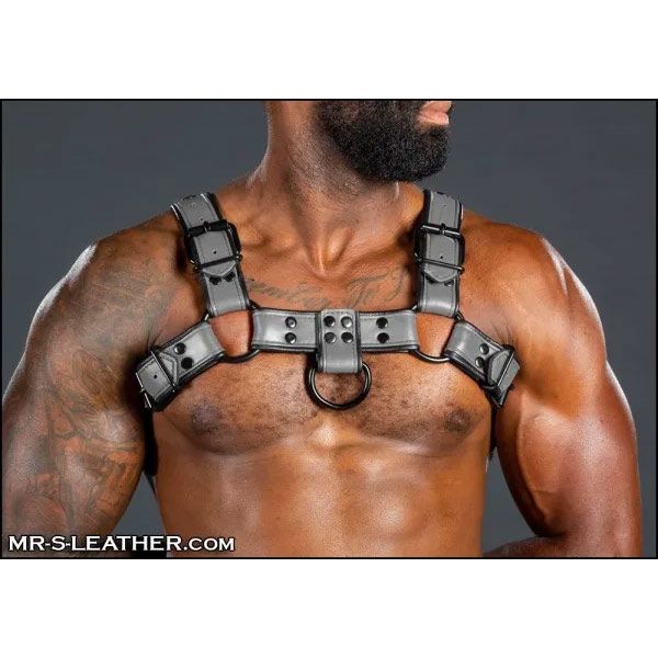 Mr.S Leather Dark Room Bulldog Harness | Grey