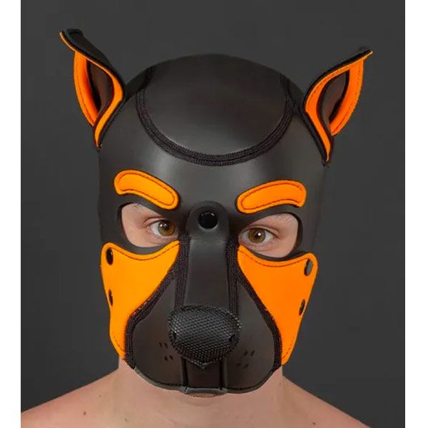 Mr S Leather NEOPRENE FRISKY Puppy Hood | Orange 