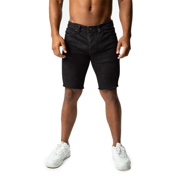 Mens black cut off hot sale shorts