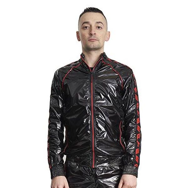 Mister B BEAT Nylon Track Suit Jacket | Black/Red