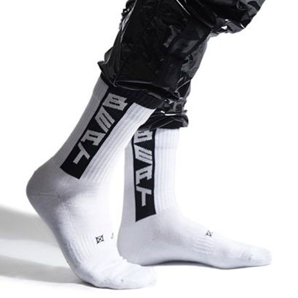 Mister B BEAT Crew Socks 2-Pack | White/Black