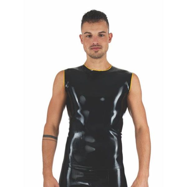 Mister B Rubber Sleeveless T-Shirt | Black/Yellow