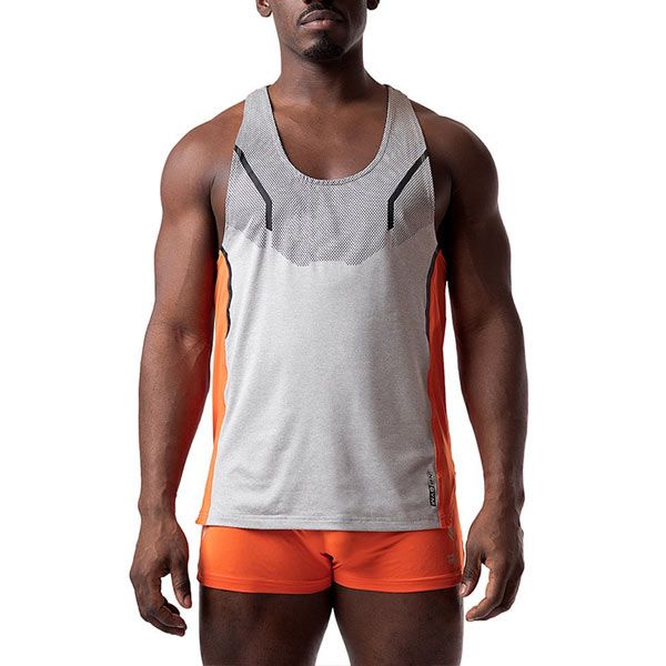 Nasty Pig JOLT Racerback Tank Top | Grey/Flame Orange