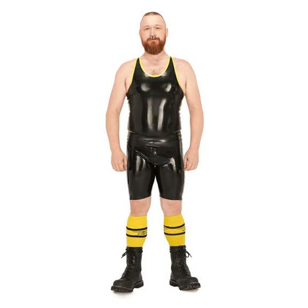 Mister B Rubber Muscle Shirt | Black/Yellow