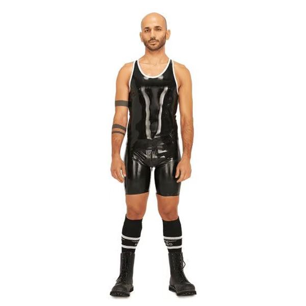 Mister B Rubber Muscle Shirt | Black/White