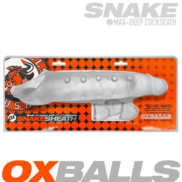 Oxballs SNAKE Deep Reacher Cock Sheath | Clear Ice 