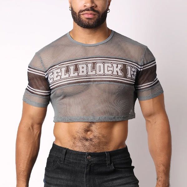Cell Block 13 CHALLENGER Mesh Crop Top | Grey