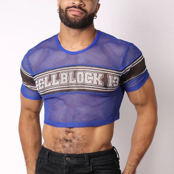 Cell Block 13 CHALLENGER Mesh Crop Top | Blue