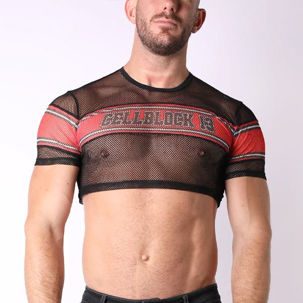 Cell Block 13 CHALLENGER Mesh Crop Top | Red