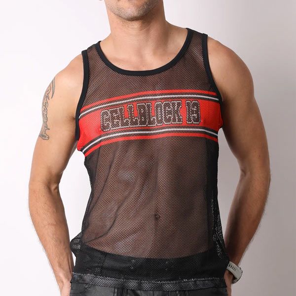 Cell Block 13 CHALLENGER Mesh Tank Top | Red
