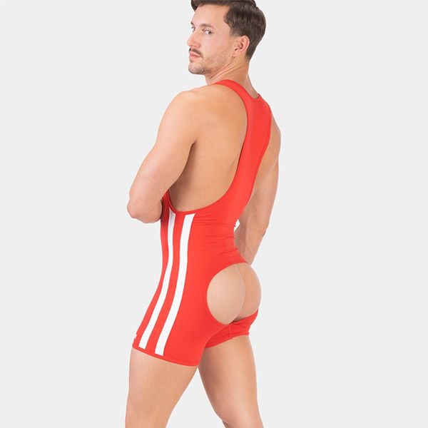 Barcode Berlin DASTIN Backless Singlet | Red