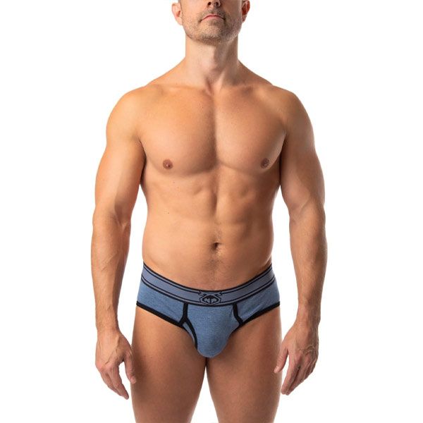 Nasty Pig CORE Y-FRONT Brief | Denim Heather Blue/Black