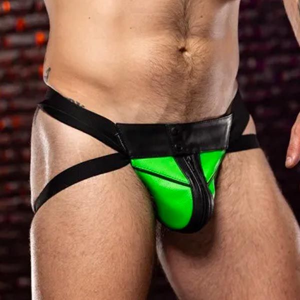 Mr.S Leather Dark Room Jockstrap | Lime