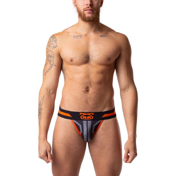 Nasty Pig STATIC Jockstrap | Static Grey/Flame Orange