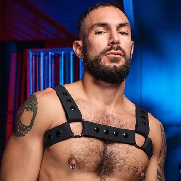 Mr.S Leather Slick Silicone Bulldog Harness | Black