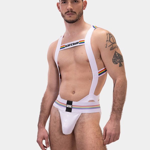 Barcode Berlin Body Harness PRIDE | White