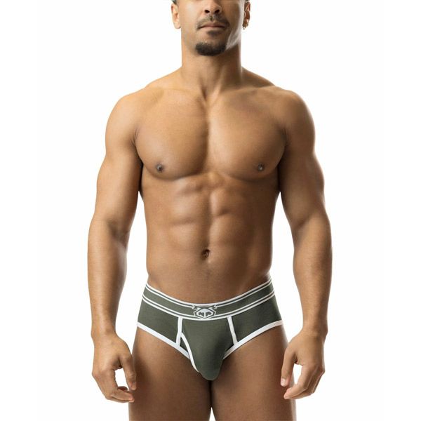 Nasty Pig CORE Y-FRONT Brief | Army Green/White