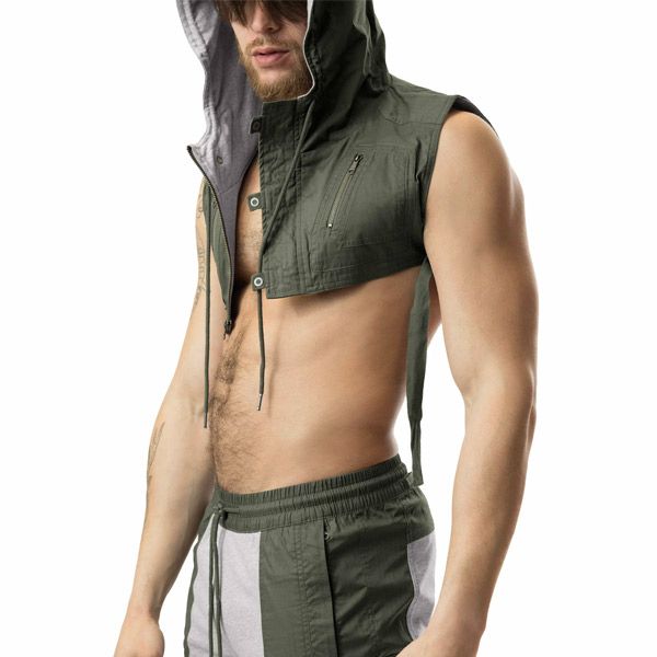 Nasty Pig FUSION Cropped Hoodie | Army Green