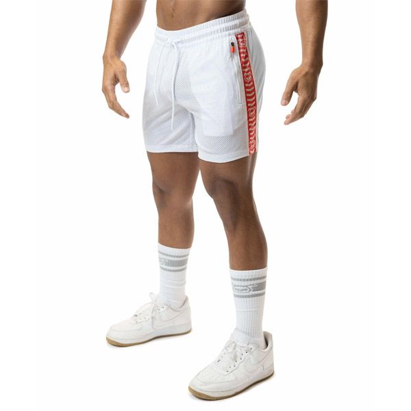 Nasty Pig DIVER Rugby Short | White/Coral