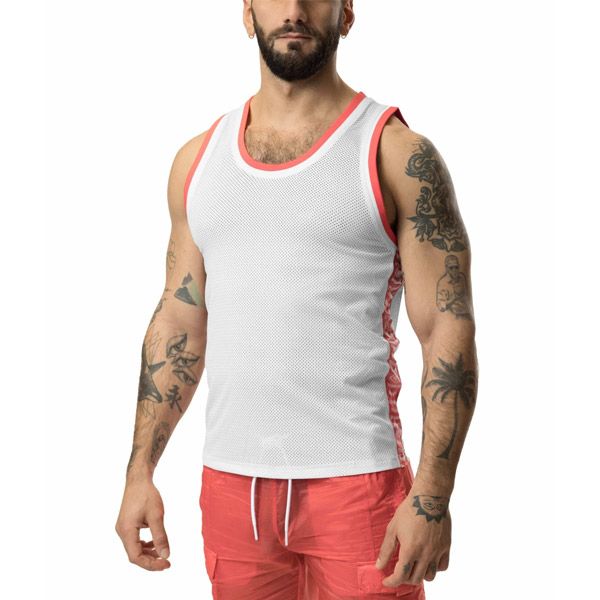 Nasty Pig DIVER Tank Top | White/Coral