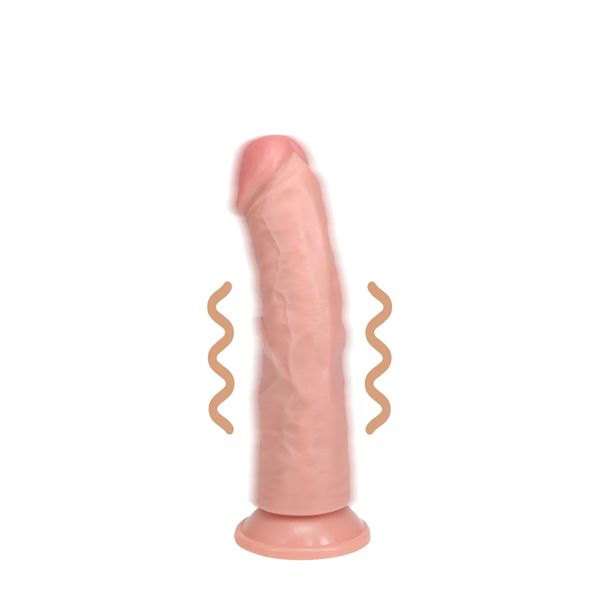 RealRock Vibrating Regular Curved Cock - 6" - Flesh