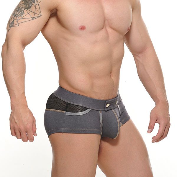 STUD MUTINY Low Rise Trunk | Denim Grey