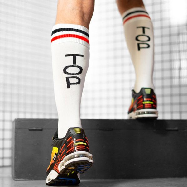 Football Sock TOP | White/Red/Black