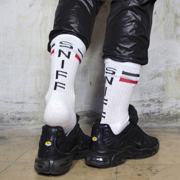 Boxer Barcelona Skater Socks White/Black/Red - SNIFF
