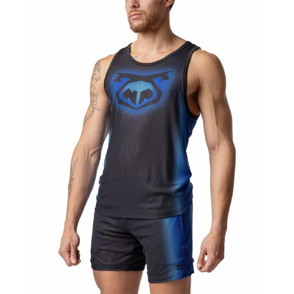 Nasty Pig DOUBLE MESH Tank Top Black Prince Blue