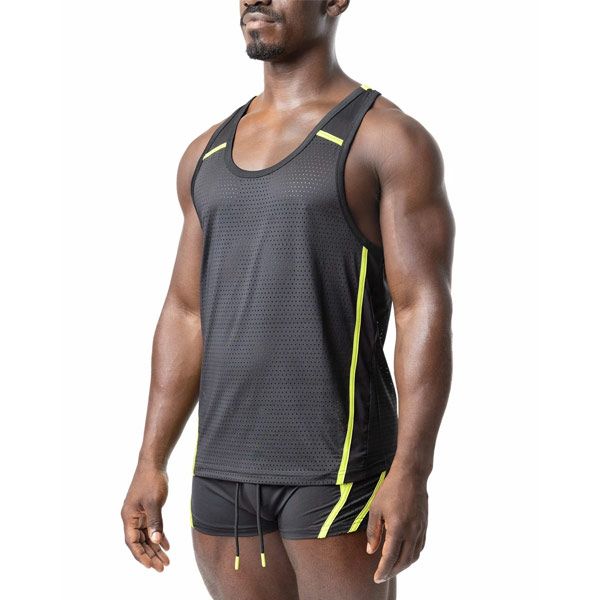 Nasty Pig VOLTAGE Racerback Tank Top | Black/Acid Lime