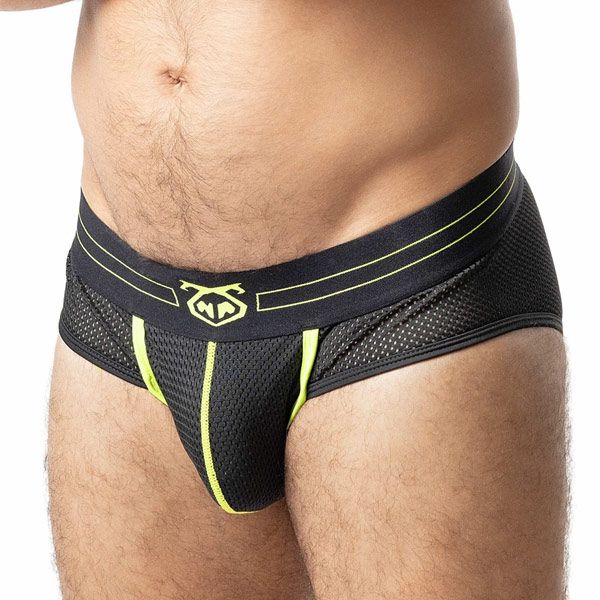 Nasty Pig VOLTAGE  U-Front Brief | Black/Acid Lime