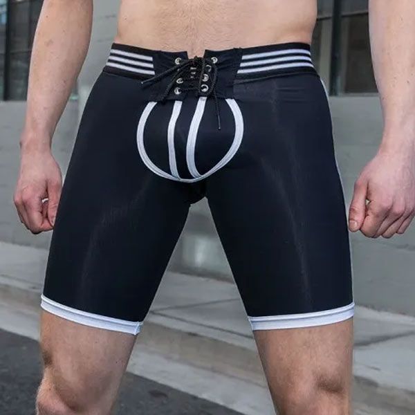 Mr.S Leather Football Short | White