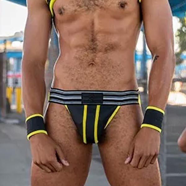 Mr.S Leather FuckGear Jock | Black/Yellow