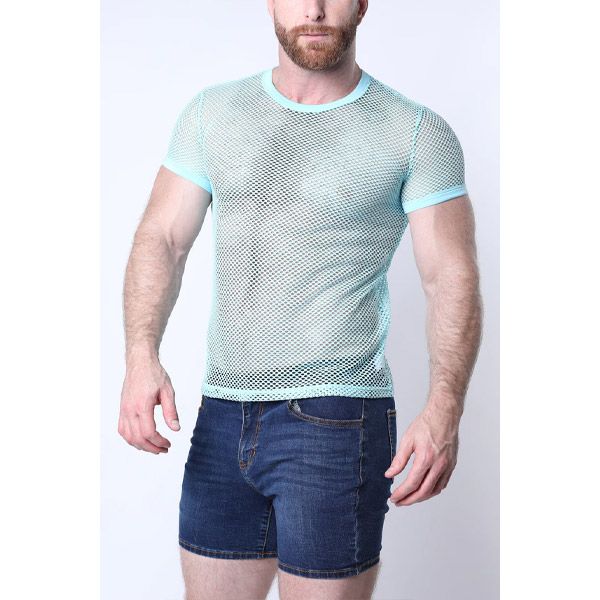Timoteo Santorini Mesh T-Shirt | Turquoise