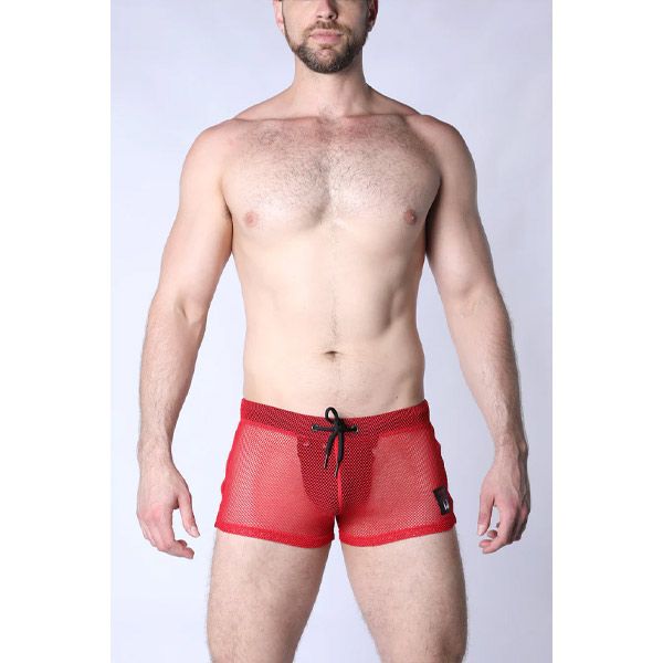 Cell Block 13 Chain Reaction Mesh Jock Short | Red