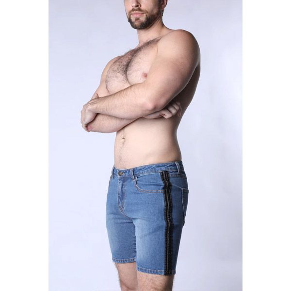 Timoteo Saddleback Denim Short | Light Blue