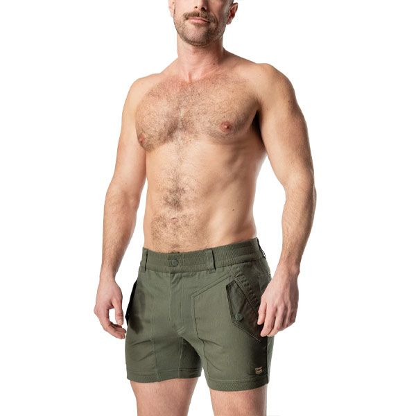Nasty Pig Topographic Rugby Short | Army Green